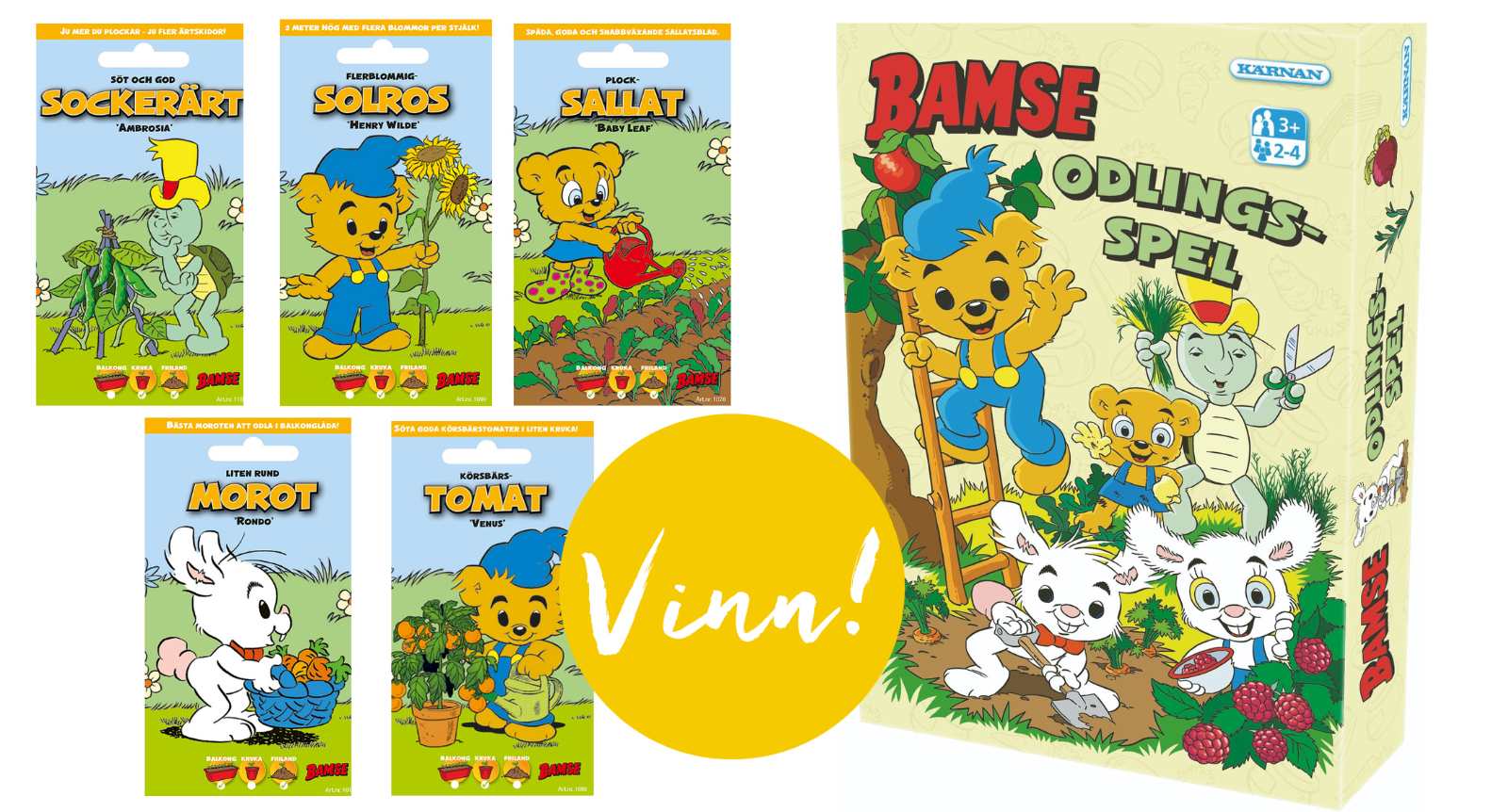 Odla med Bamse och hans vänner – vinn odlings-kit och spel